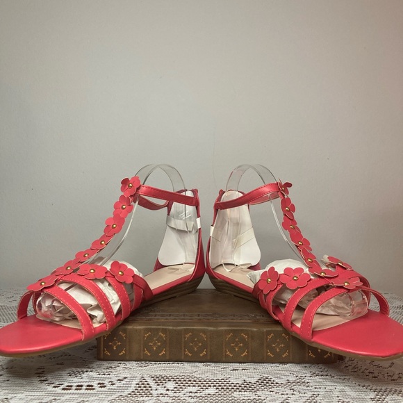 Bella Floral Wedge Sandal by Avon in coral - Picture 7 of 9